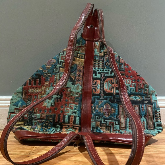 Textile Patterned Convertible Bag/Backpack - Picture 3 of 5